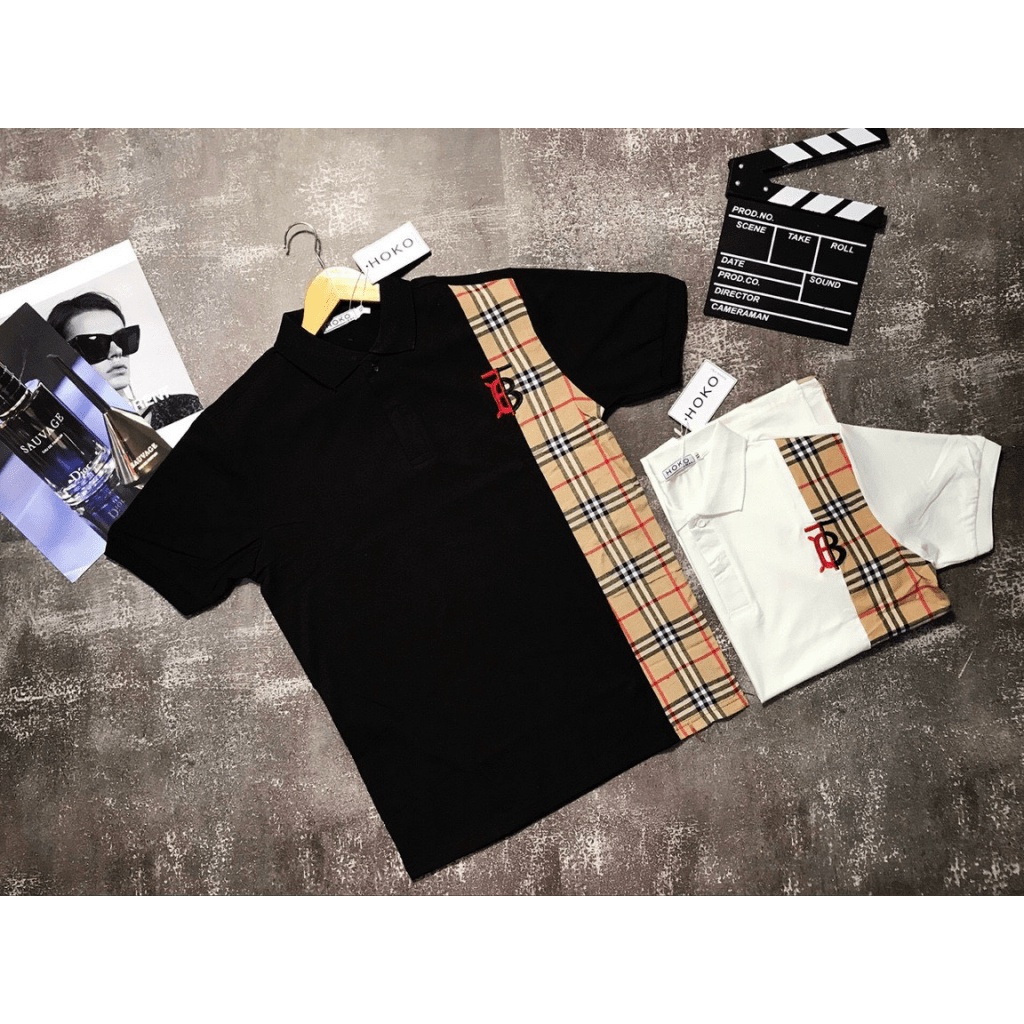 ÁO THUN NAM PHỐI HAI MÀU KEM VIỀN CARO ĐẸP SANG ĐẲNG CẤP