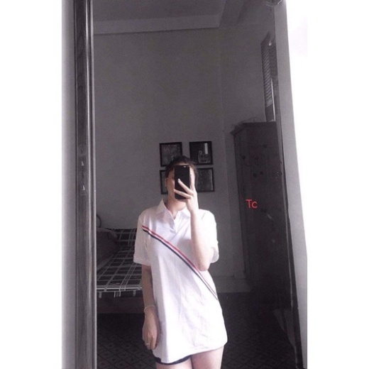 Áo polo vạch chéo đỏ TC12 0421