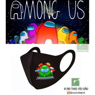 Rẻ vô địch - khẩu trang vải in hình among us k02