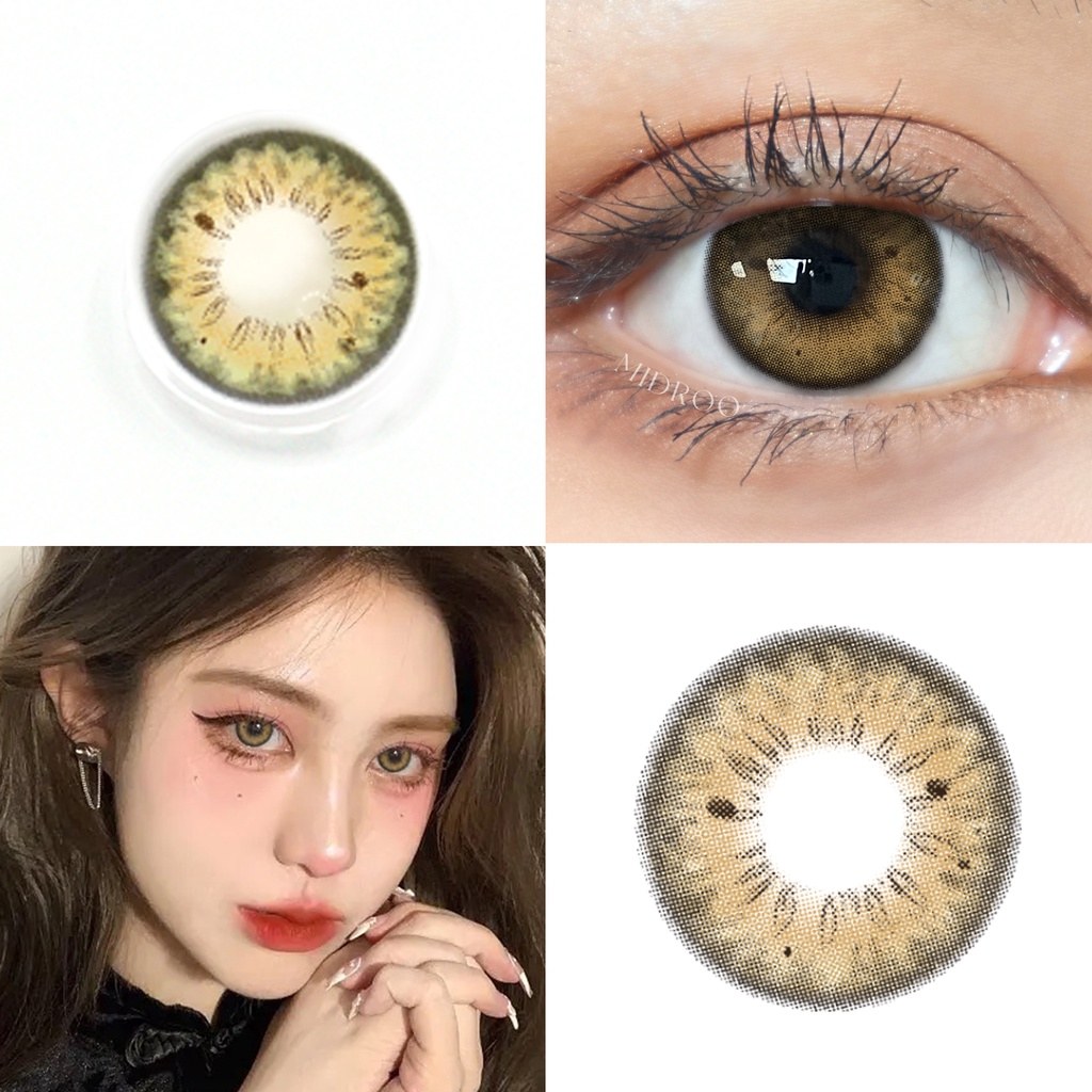 Kính áp tròng Midroo 14.2mm 40% mềm mại thiết kế iris phong cách âu mỹ