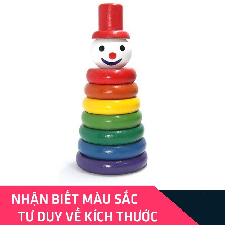 Đồ chơi tháp cầu vồng chú hề thương hiệu Minh Thành cho bé