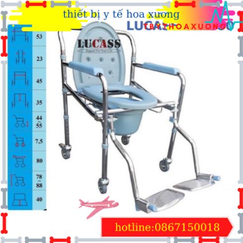 [Hàng Chính Hãng ] Ghế Bô Vệ Sinh Cho Người Gìa lucass GX-300, Có Bánh Xe,Có Để Chân, Gấp Gọn