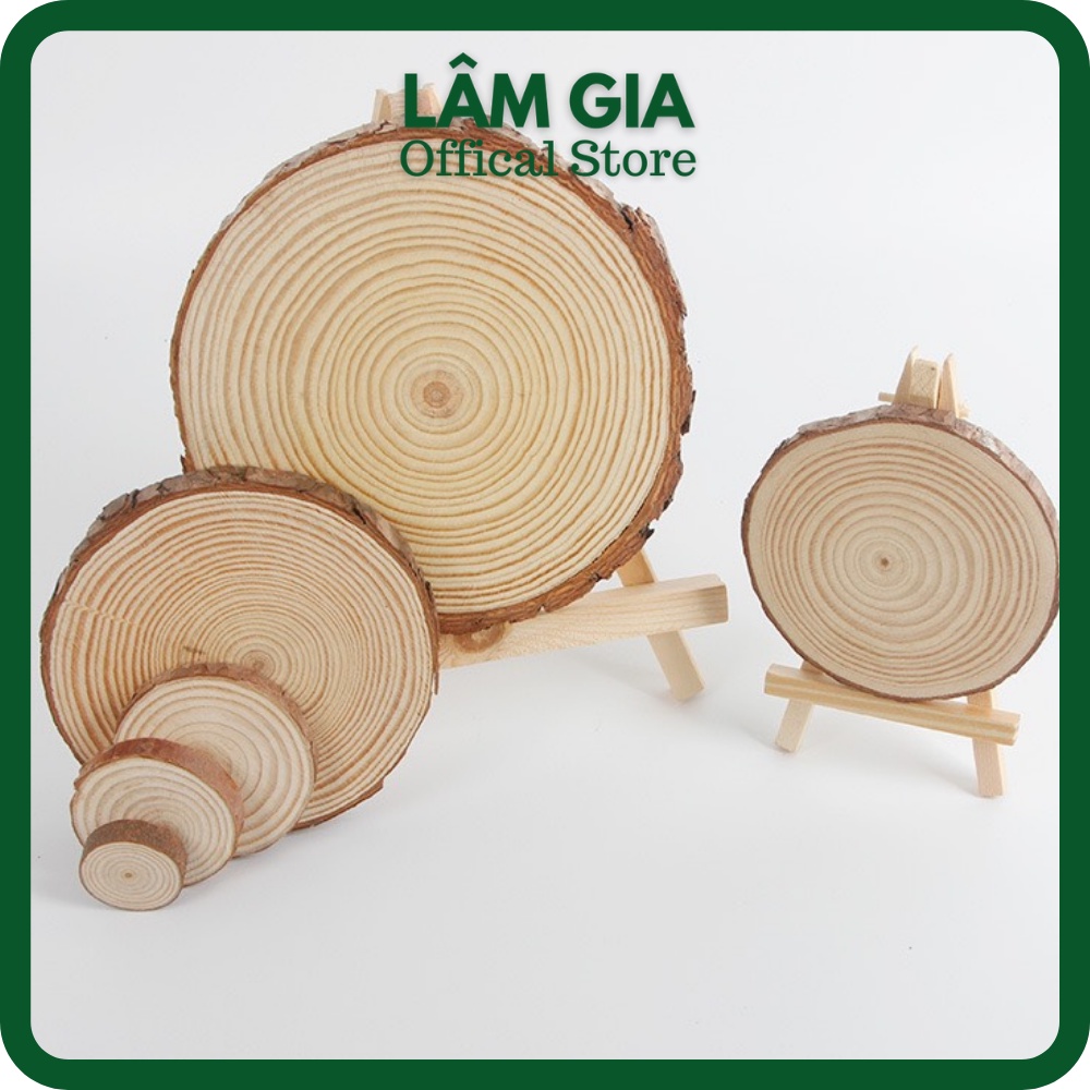 Đế Gỗ Trang Trí Nến Thơm và Nhà Cửa Vân Tròn Phụ Kiện Chụp Ảnh Decor Lót Cốc 12-14cm Dày 1cm G10