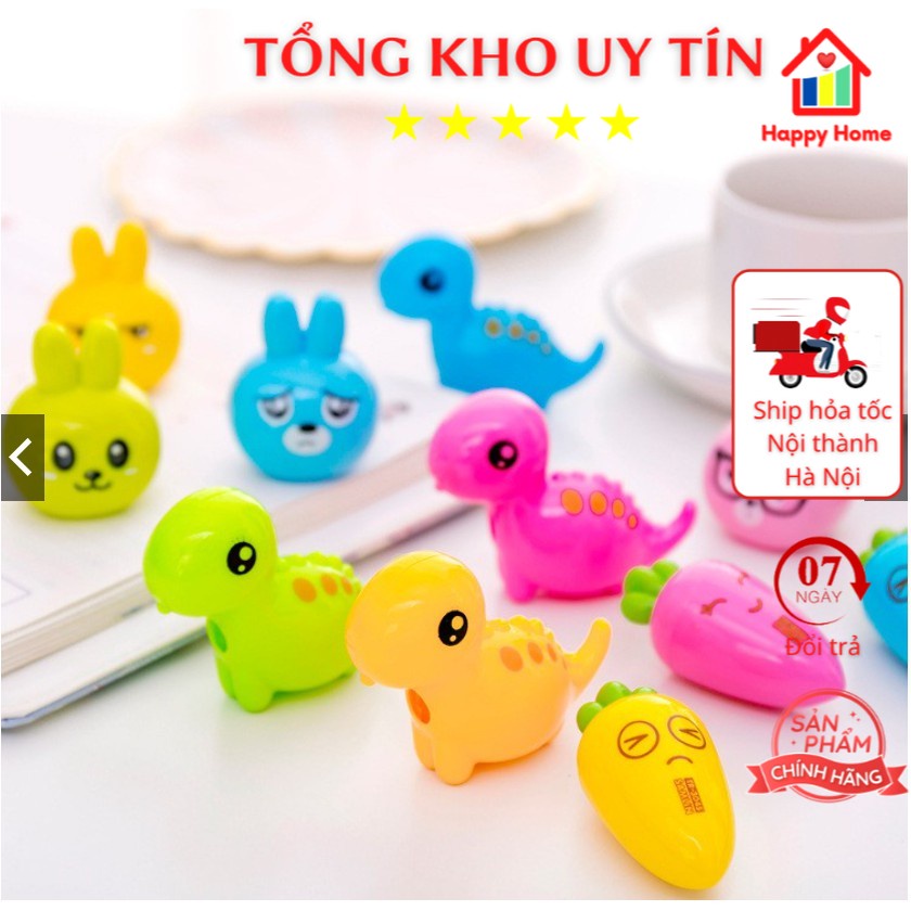 Gọt bút chì hình khủng long carot thỏ bắp ngô dễ thương, chuốt bút chì Happy Home