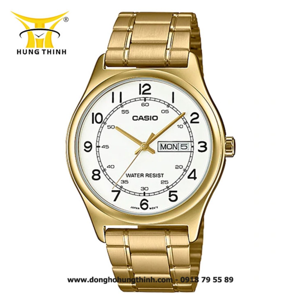 [CHÍNH HÃNG][ BẢO HÀNH ĐẾN 5 NĂM] Đồng Hồ Nam Dây Kim Loại Màu Vàng CASIO 3 KIM MTP-V006G-7BUDF