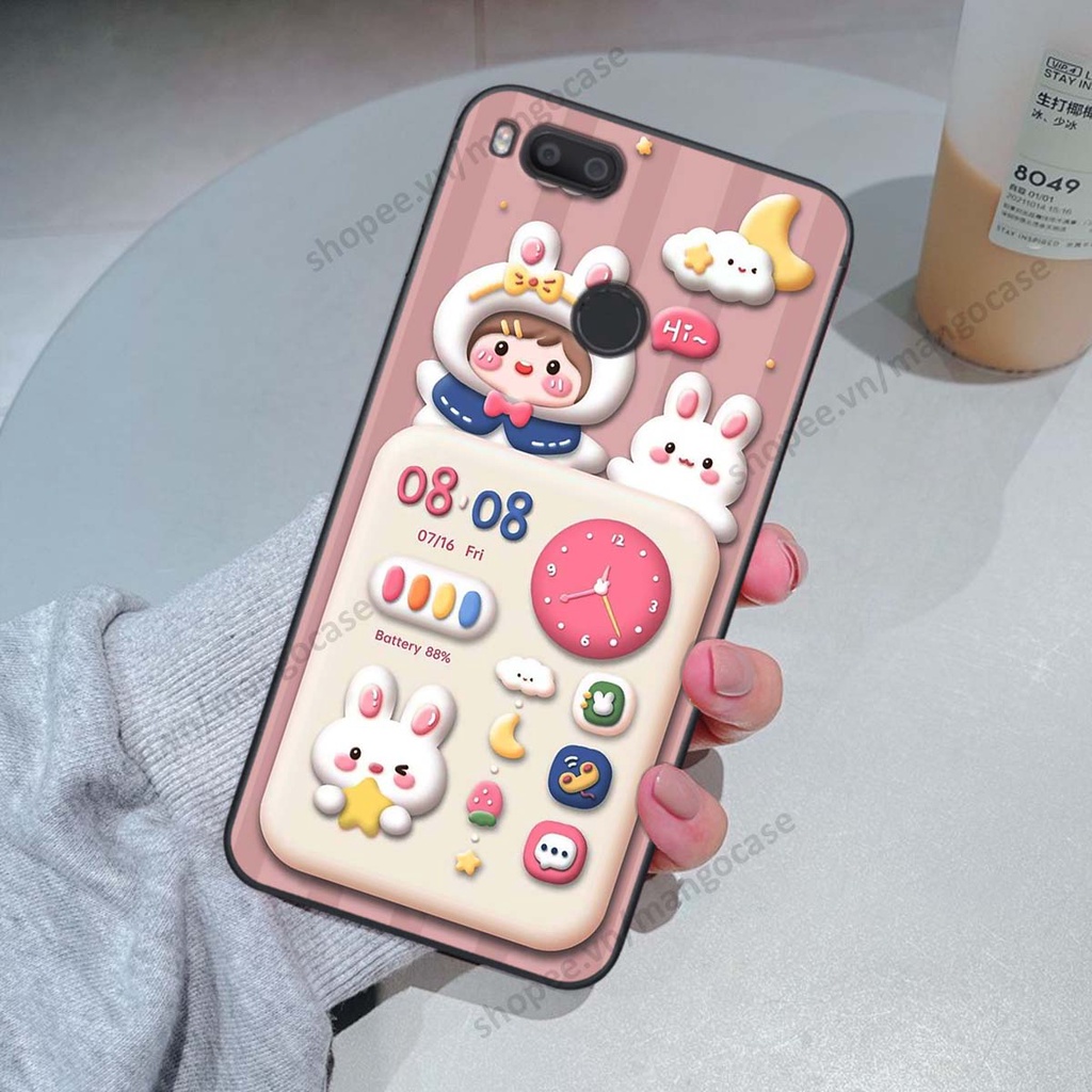 Ốp lưng Xiaomi Mi A1 hình gấu, thỏ, đồng hồ cute dễ thương