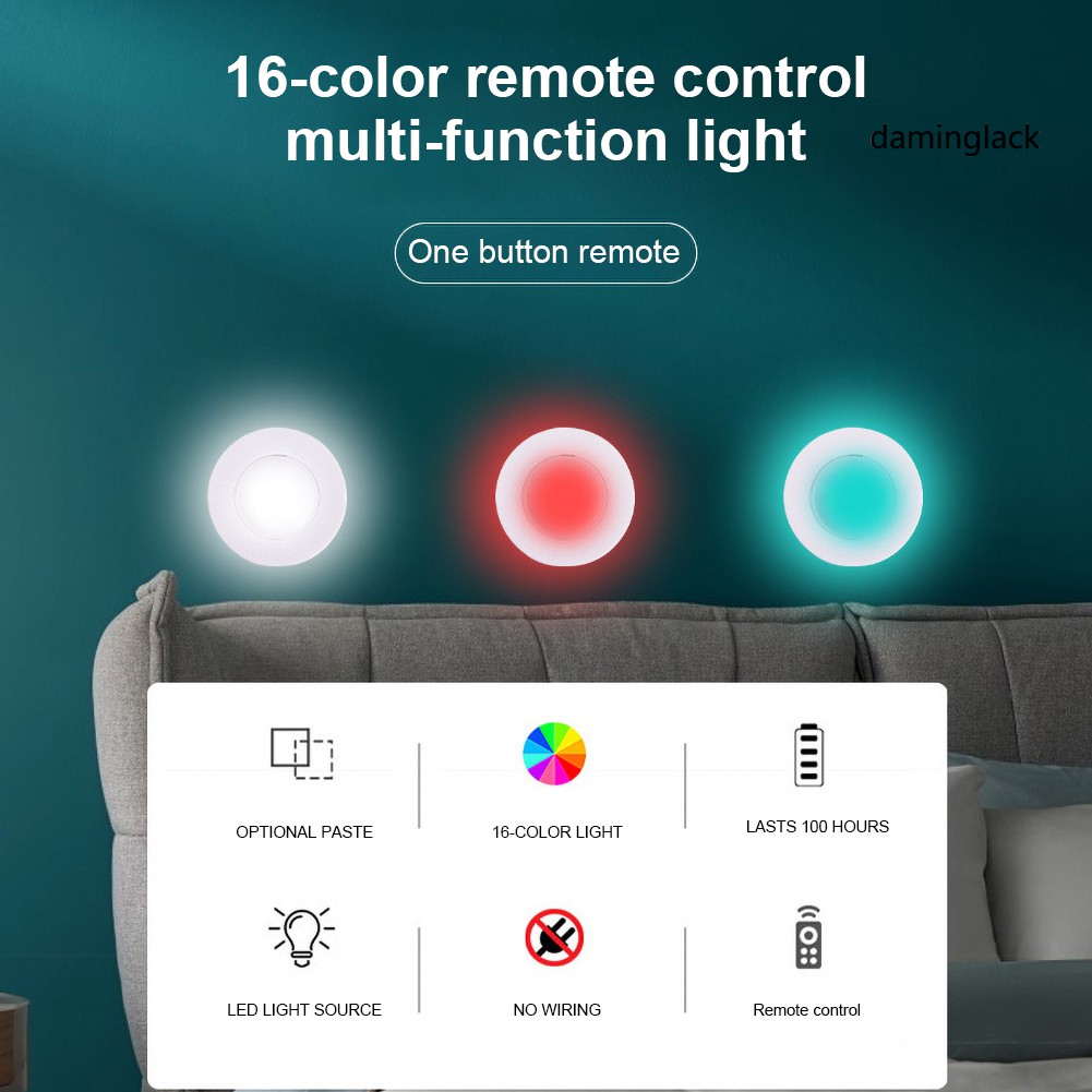 Đèn Led Không Dây 16 Màu Rgb Kèm Điều Khiển Từ Xa