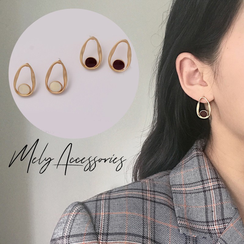 Bông tai mạ vàng phong cách cổ điển nhiều màu dành cho nữ - Mely 1408