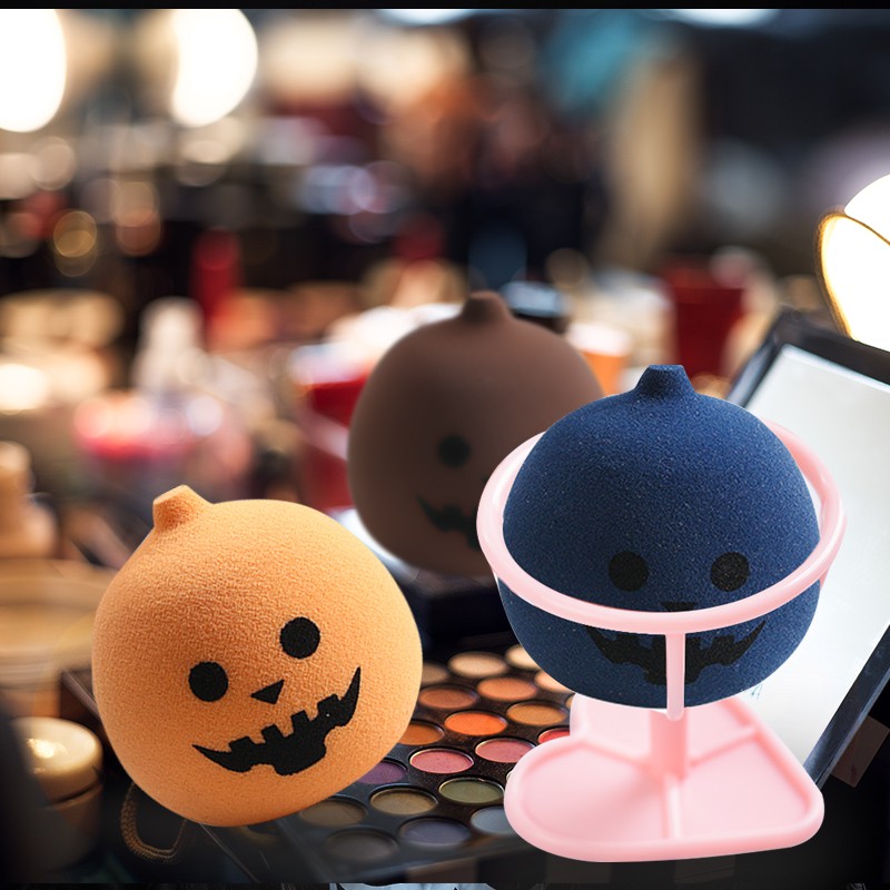 MAANGE (Hàng Mới Về) Set 3 Mút Trang Điểm Khô Và Ướt Hình Quả Bí Ngô Phong Cách Halloween