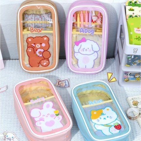 [Stationery] Hộp Bút, Túi Đựng Bút Màu Sắc Cỡ Lớn Họa Động Động Vật Dễ Thương Chất Liệu Chống Thấm Nước