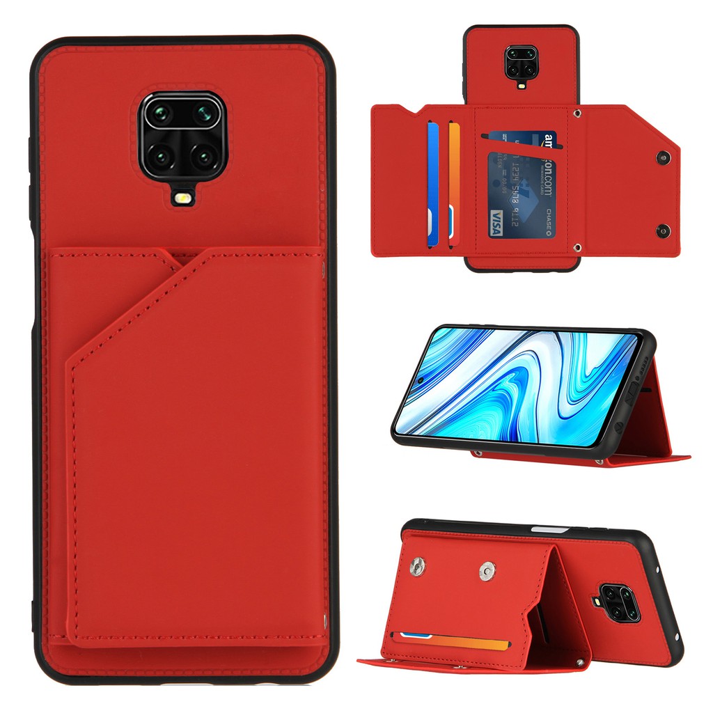 Ốp lưng điện thoại dạng ví da có ngăn đựng thẻ cho Xiaomi Poco X3 NFC Redmi 9A 9C Note 9 Pro Max Note 9S