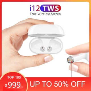 Tai nghe bluetooth + đốc sạc i12 tws 5.0 - có cảm ứng
