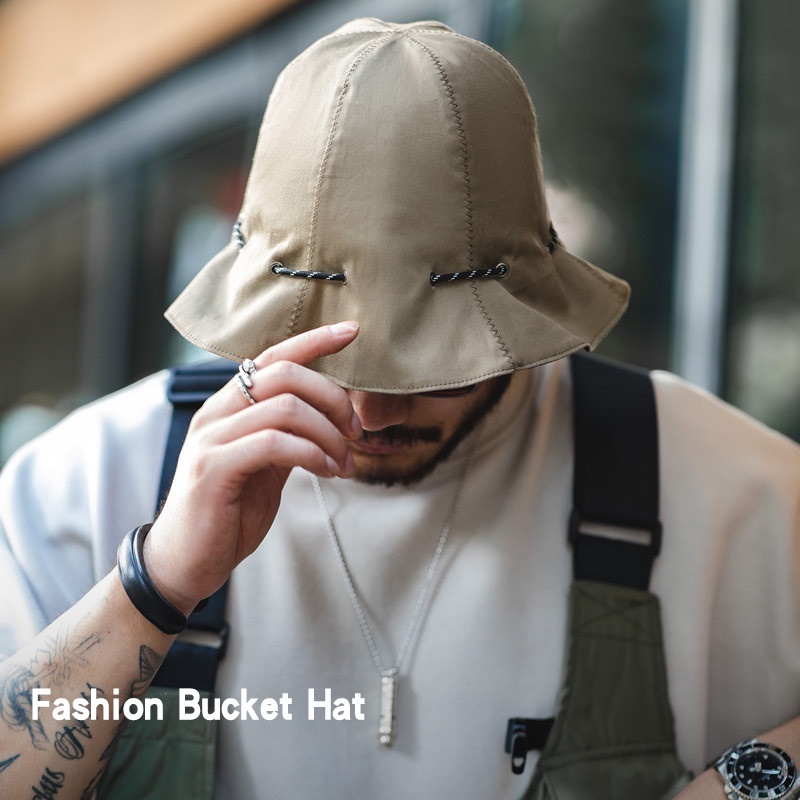 Mũ lưỡi trai phong cách Hàn Quốc thoáng khí với dây rút mũ cotton mũ lưỡi trai cầm tay đi biển