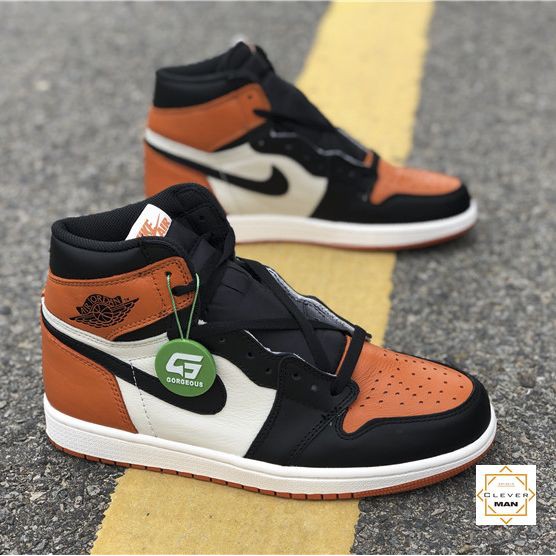 (FREESHIP+HỘP) Giày thể thao AIR JORDAN 1 Retro High Shattered Backboard màu cam đen mũi cam | BigBuy360 - bigbuy360.vn