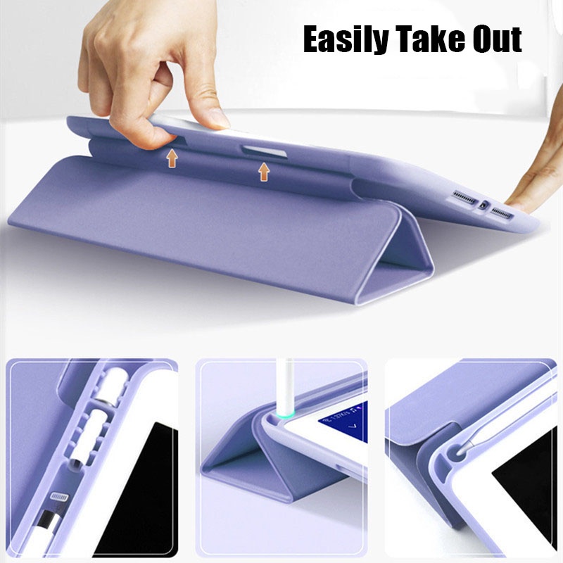 Bao Da Máy Tính Bảng TPU Thông Minh Cho iPad Pro 11 12.9 10.5 Air 3 4 5 10.9 10.2 9.7 2018 2017 Mini 5 6 2021 2020 Giá Đỡ