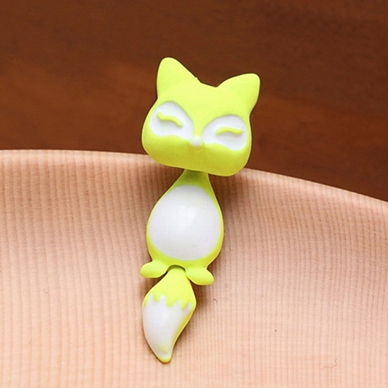 Khuyên tai kim loại hình cáo hoạt hình 3D dễ thương cho nữ