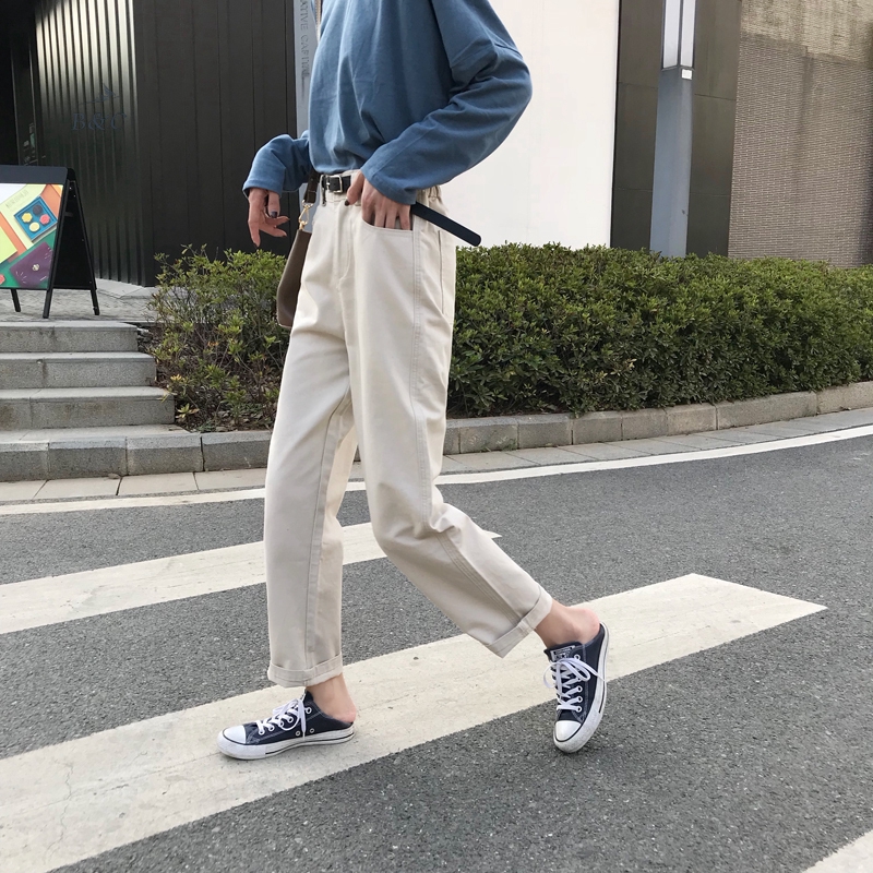 Quần ống rộng lưng thun co giãn kiểu dáng đơn giản | BigBuy360 - bigbuy360.vn