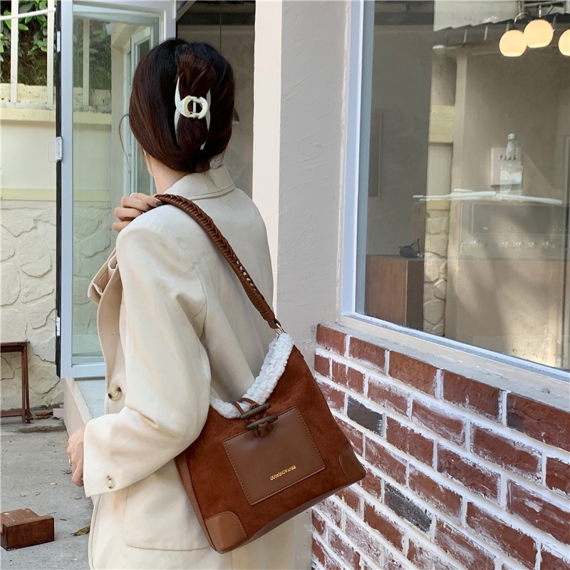 Túi tote Phối Lông Sang Trọng Phong Cách retro