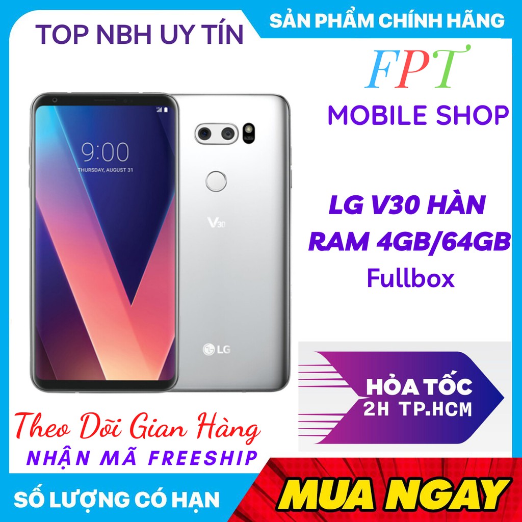 Điện Thoại LG V30 Ram 4Gb máy Hàn Mới Zin Chiên Game Mượt/Siêu Phẩm 2 Màn Hình