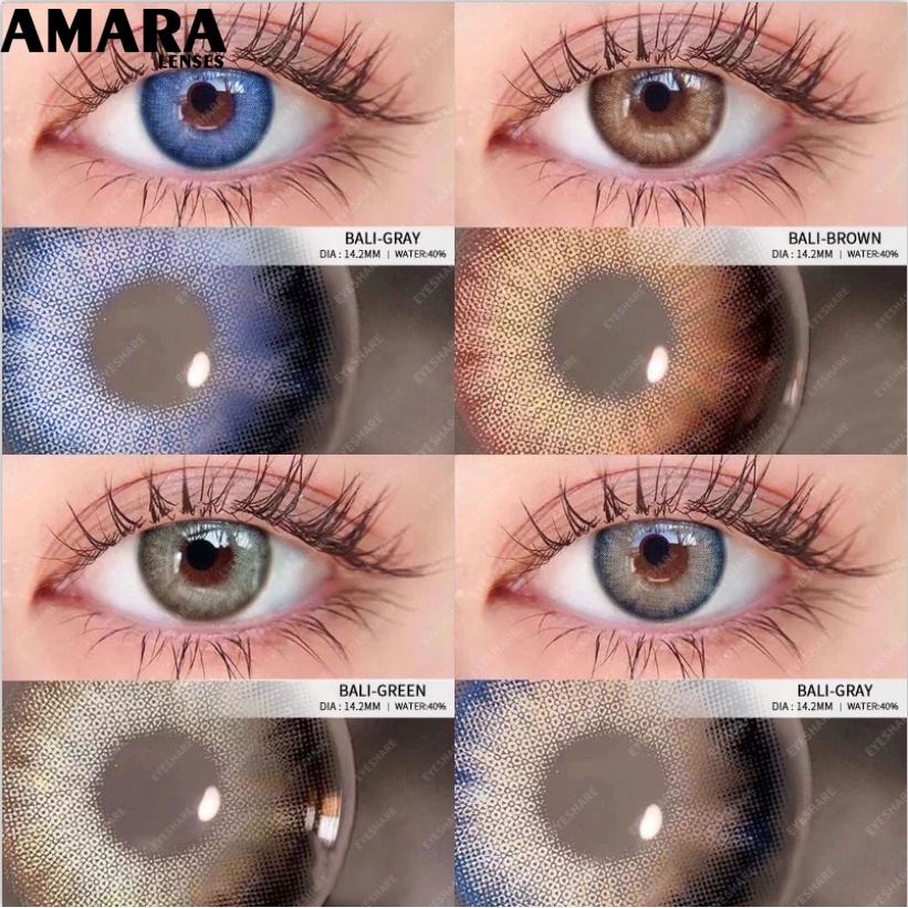 Cặp kính áp tròng EYESHARE tông màu xanh dương caribbean tùy chọn tự nhiên cao cấp thời trang