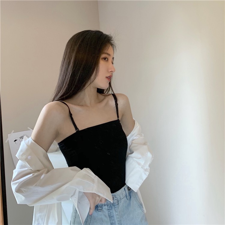 Áo 2 dây Croptop dây có khuy điều chỉnh - chất vải thun Cotton dày dặn, co giãn, thấm hút mồ hôi - Freeship Lola Fashion | BigBuy360 - bigbuy360.vn