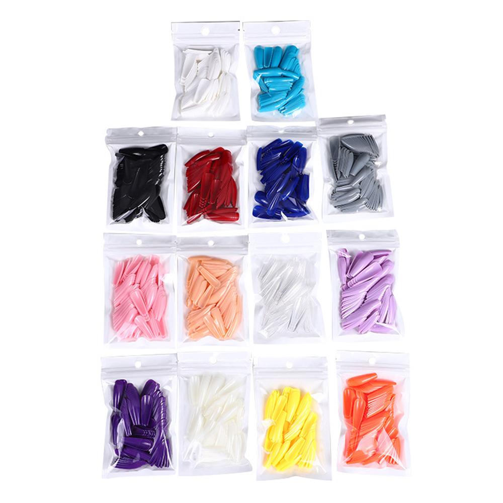 QQMALL Bộ Móng Tay Giả 10 Kích Cỡ Dạng Nhấn Bằng Acrylic Màu Sắc Ngọt Ngào