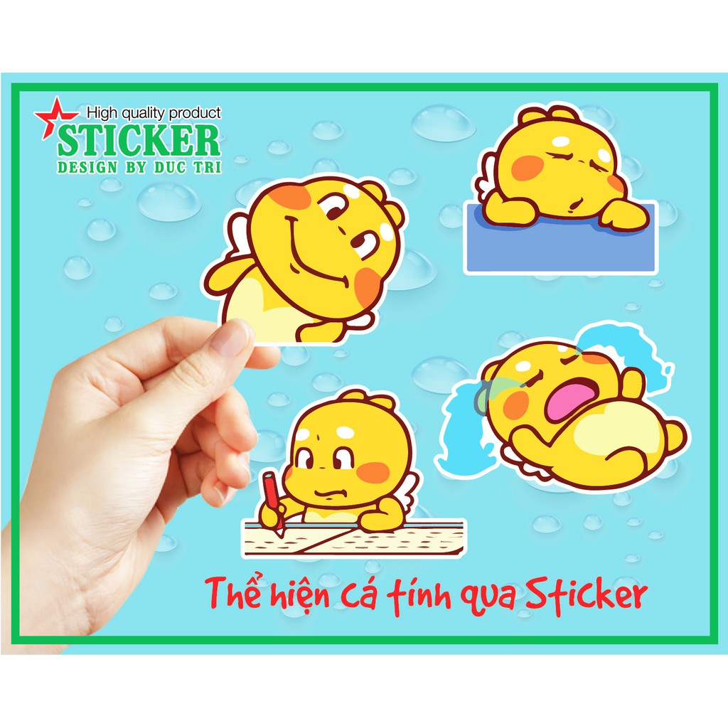 Bộ 24 hình dán Tem rồng con siêu cute, Chủ đề biểu cảm được cắt sẳn bằng máy chống nước dùng trang trí