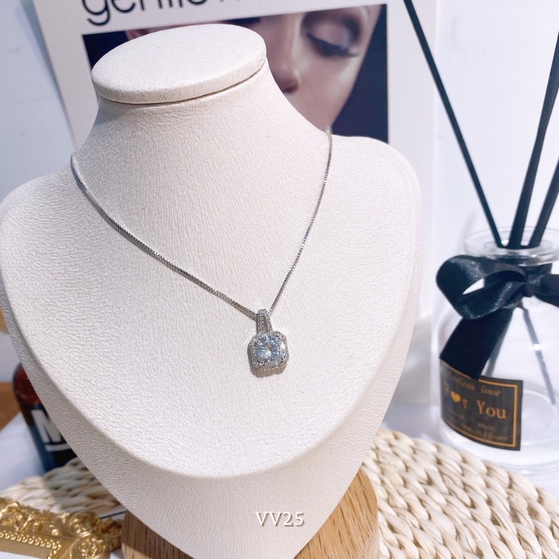 Bộ trang sức, Set Dây chuyền, Bông tai đính đá mặt vuông hottrend Hàn quốc Mely - HA78