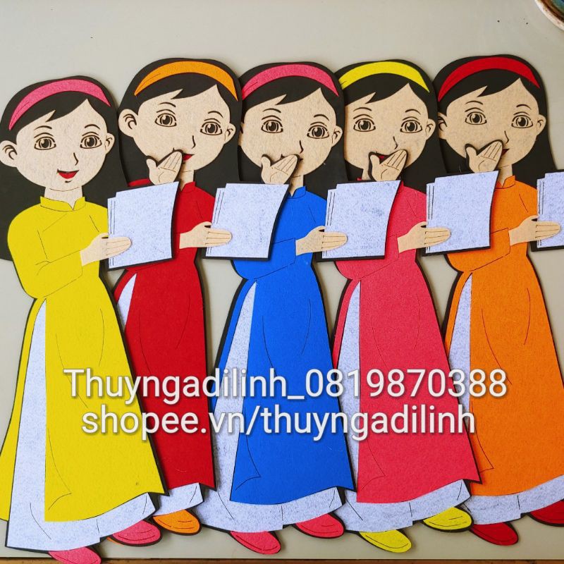 Góc học tập, bé đến lớp  vải nỉ mầm non
