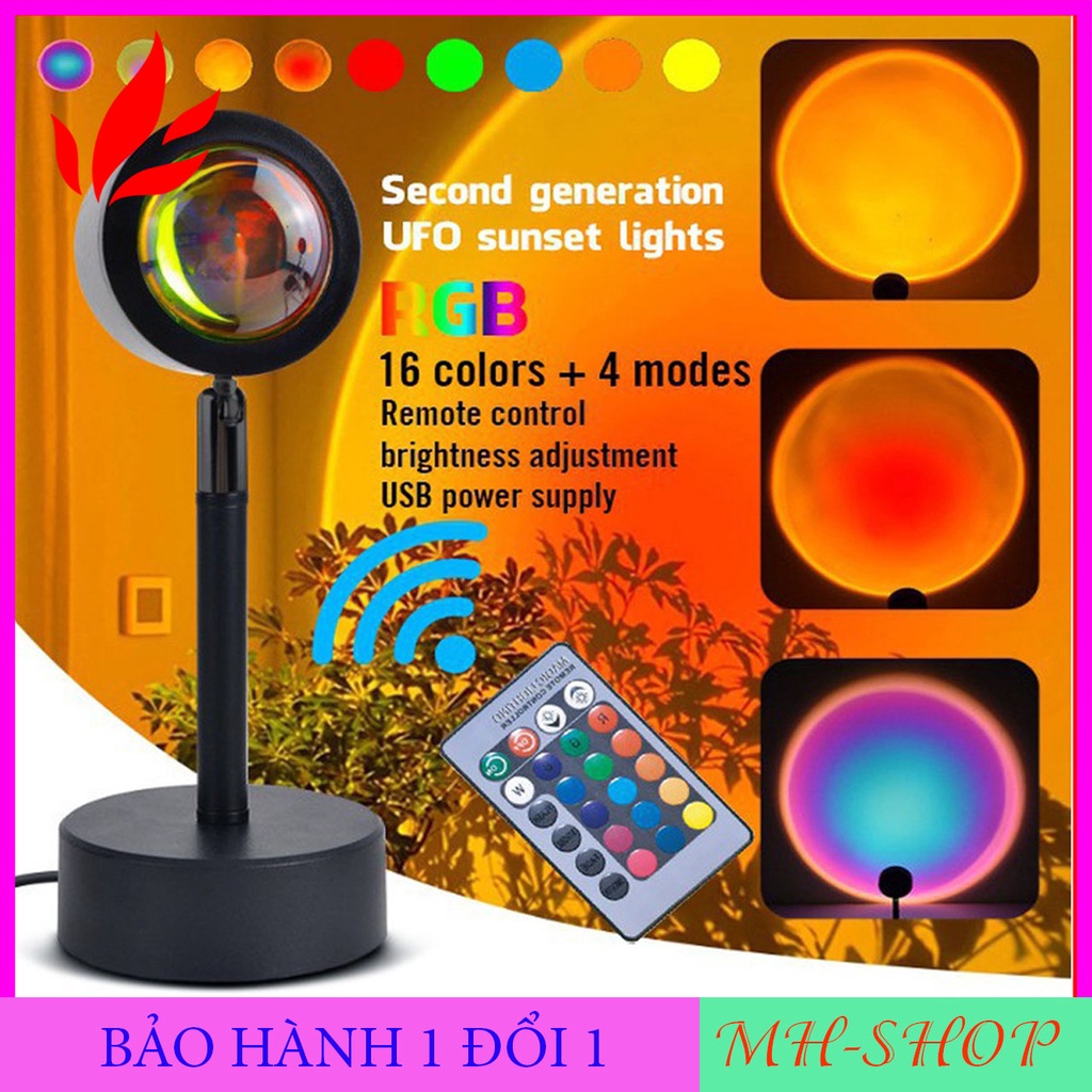 Đèn Hoàng Hôn Cầu vồng, 16 màu, trang trí, chụp hình, quay TikTok hot trend tích kiệm chi phí MH-SHOP
