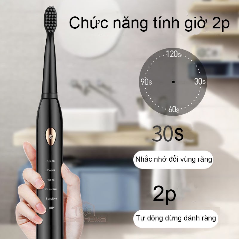 (Mới) Bàn Chải Đánh Răng Điện Đa Chức Năng_BEEHOME