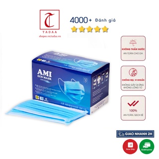 Combo 50 chiếc Khẩu Trang Y Tế 4 Lớp Kháng Khuẩn Ami Chính Hãng ( 50 chiếc 1 Hộp)