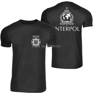 Áo thun nam in hình xe cảnh sát interpol international police qw246vb