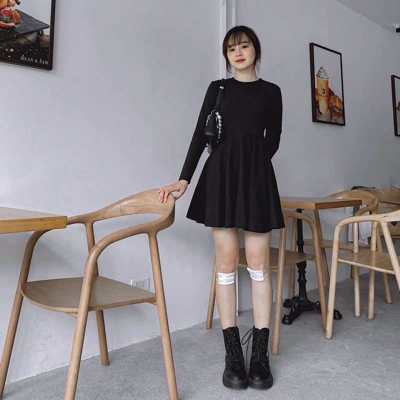 BASIC LONGSLEEVES DRESS - ĐẦM TAY DÀI DÁNG XOÈ