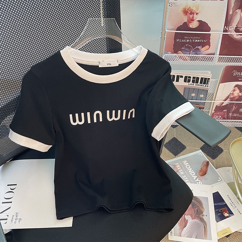 Áo Thun cotton Tay Dài Màu Trắng Trơn Thời Trang Mùa Hè Mới Dành Cho Nữ