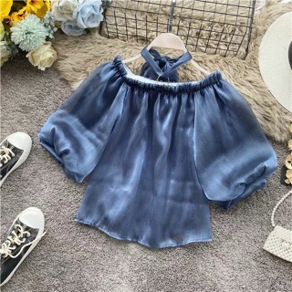 Áo voan kiểu choker cổ đẹp