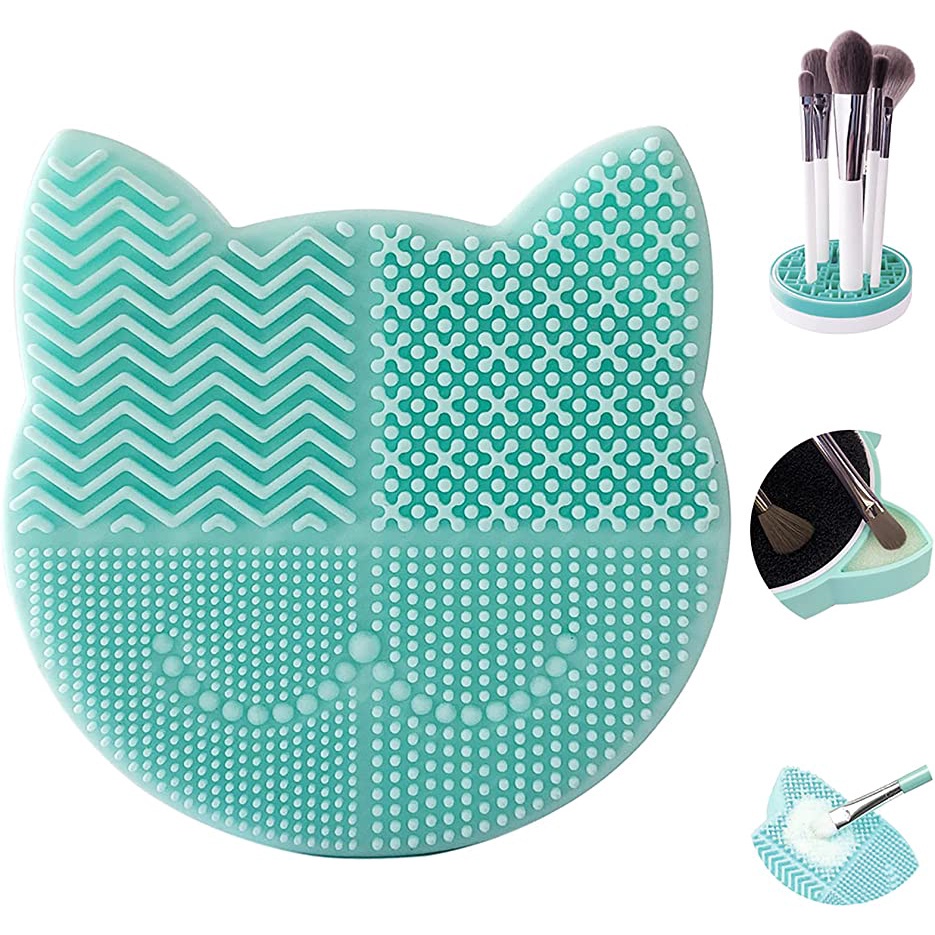Bộ Dụng Cụ Vệ Sinh Cọ Trang Điểm 3 Trong 1 Bằng Silicon Thời Trang Làm Sạch Lớp Trang Điểm All-in-One YR