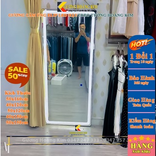 Gương toàn thân đèn led để sàn trang điểm treo tương cảm ứng thông minh kích thước 60x170 cm - guonghoangkim mirror