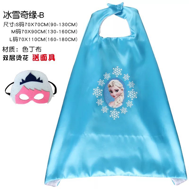 Áo choàng Siêu nhân Batman Elsa Người thép cho bé trai và bé gái nhiều màu từ 3 đến 15 tuổi E270