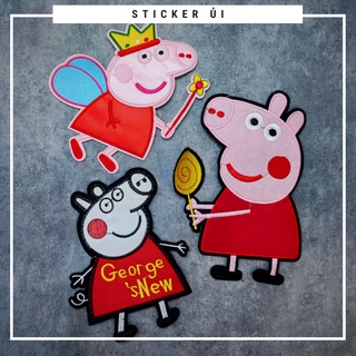 Sticker ủi quần áo cao cấp CÓ SẴN KEO ỦI,sticker dán quần áo heo peppa miếng dán vá Quần Áo,vá áo phao,trang trí quần áo