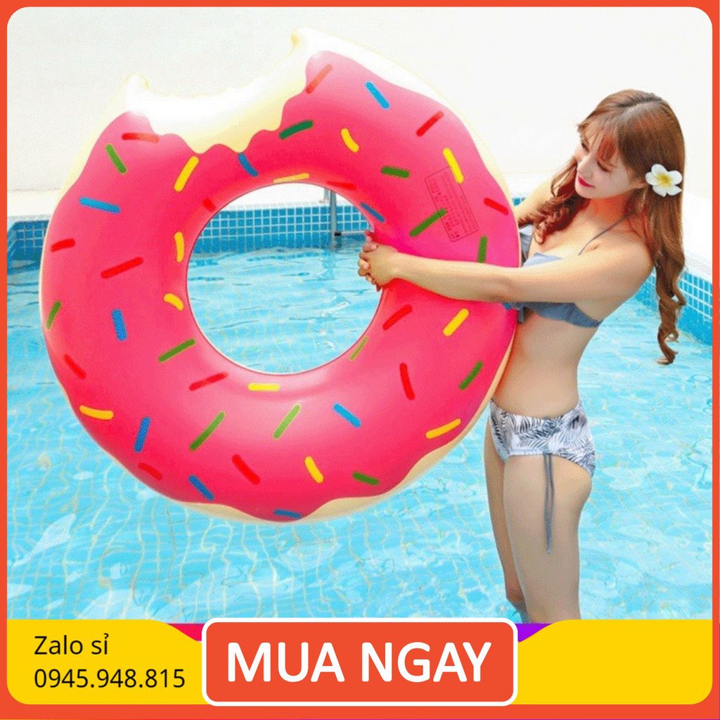 Size 25-65kg, Phao bơi cho bé lớn, phao tròn donut dành cho trẻ em, người lớn, dày dặn chống lật an toàn