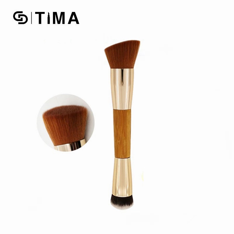 GDTIMA Trang điểm chất lượng cao bàn chải tre xử lý đôi đầu trang điểm bàn chải 1