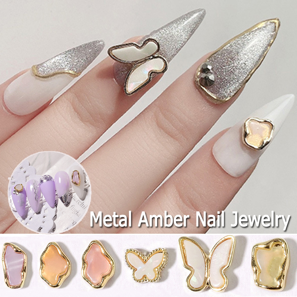 [Hàng mới về] Túi 2 Phụ Kiện Hình Bướm 3D Trang Trí Móng Tay Xinh Xắn