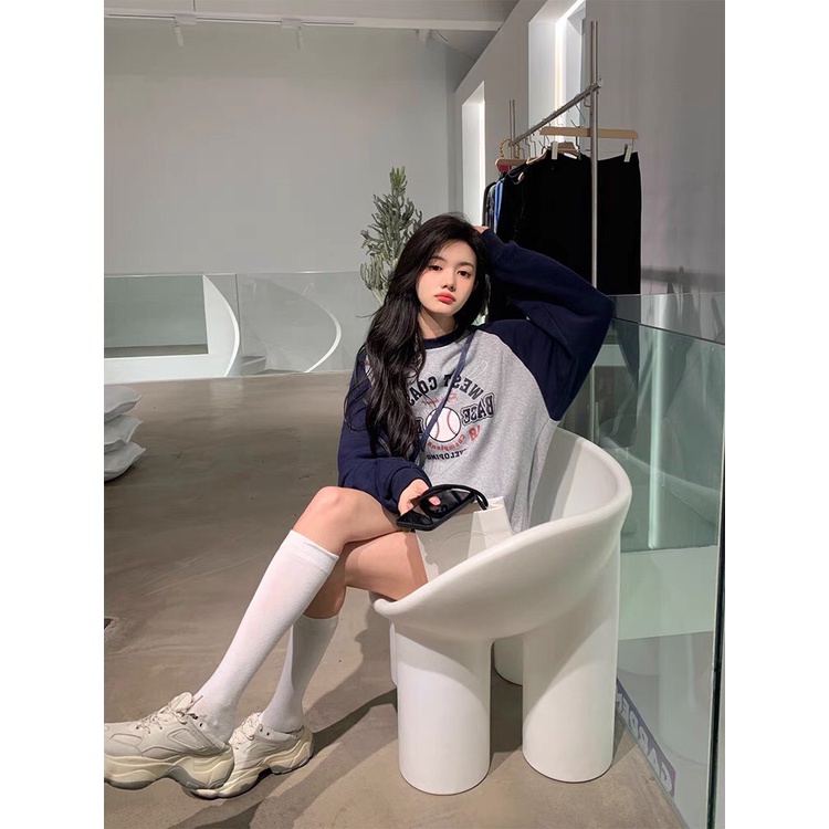 Áo nỉ nam nữ - Áo Sweater YAYSHOP dáng rộng ulzzang phối raplan chất nỉ dày dặn - Sweater in BASEBALL Bóng Chày | BigBuy360 - bigbuy360.vn