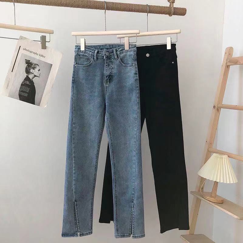 Quần Jeans Lưng Cao Ống Rộng Cổ Điển Thời Trang Cho Nữ