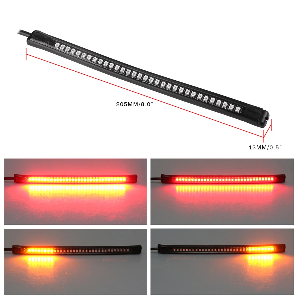 Dải Đèn 48 LED Gắn Đuôi Xe Mô Tô Báo Tín Hiệu Hãm Phanh