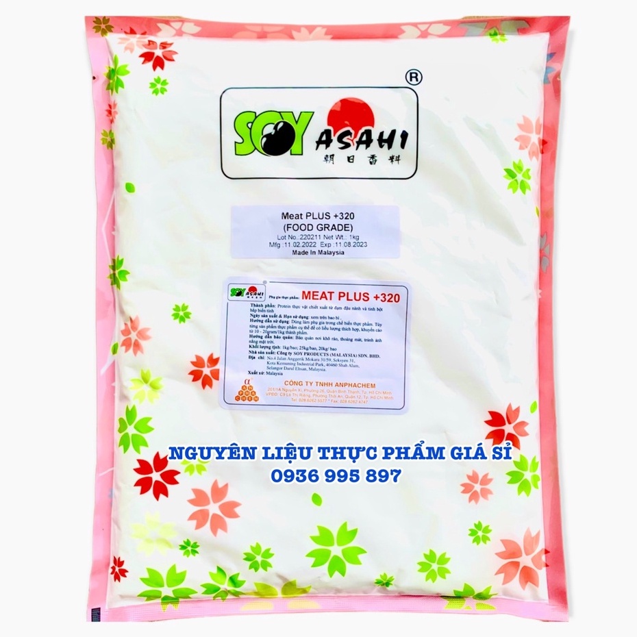 1Kg Bột đạm đậu nành Meat PLUS +320 - Tạo dẻo dai, giữ nước, tăng kết dính làm giò chả, xúc xích, chả cá