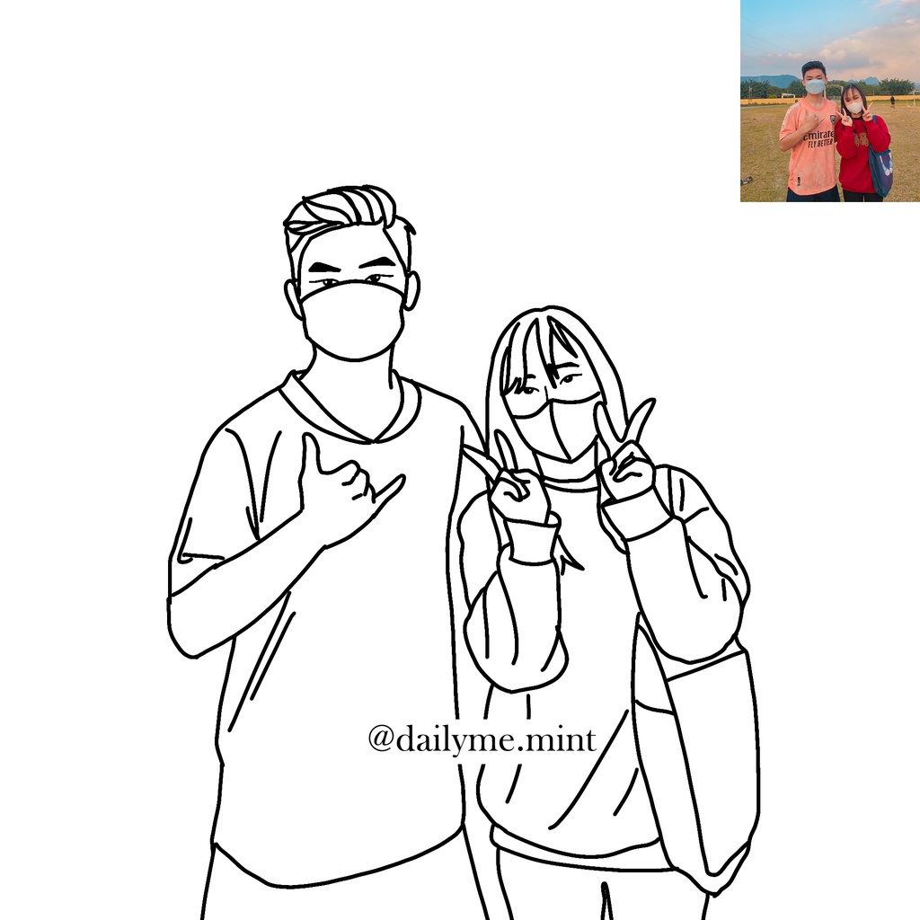 Vẽ Line, Chibi theo yêu cầu không tô màu - dailyme