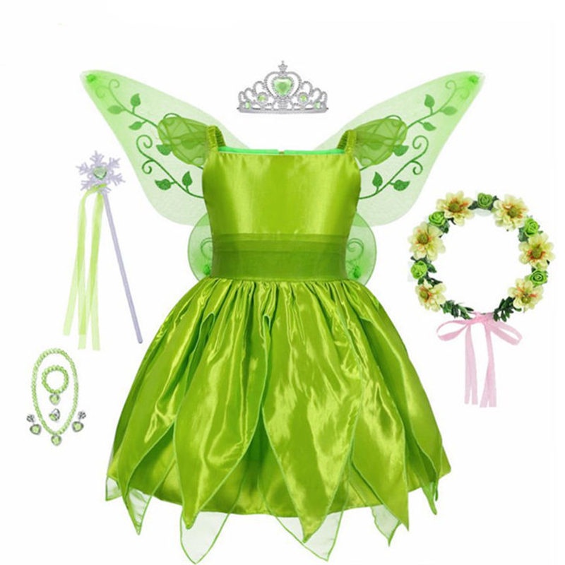 Bộ Trang Phục Hóa Trang Nàng Tiên Tinker Bell Dành Cho Trẻ Em 2-10 Tuổi
