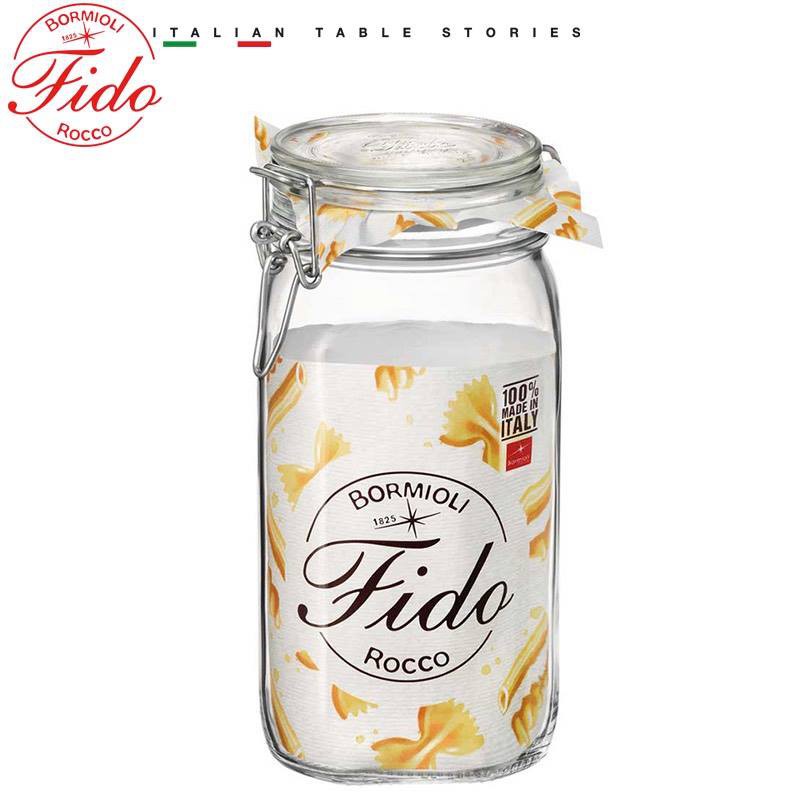 Hũ thủy tinh Italy nắp cài Fido 1 lít -2 lít